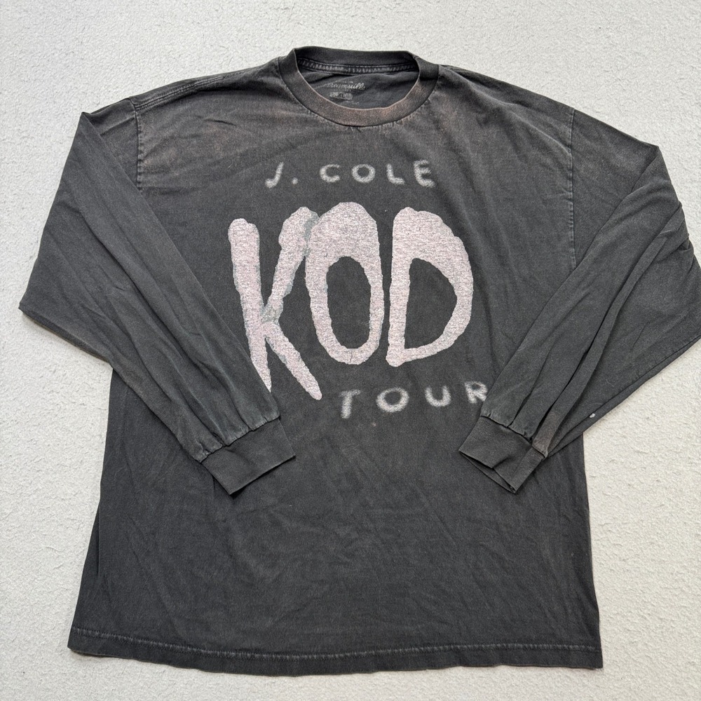 J.Cole KOD Tour T-Shirt Men's XL Black Long Sleeve Kill Our Demons Concert Merch